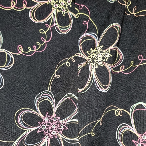 18 Sag Harbor size black floral skirt vintage - Picture 4 of 6